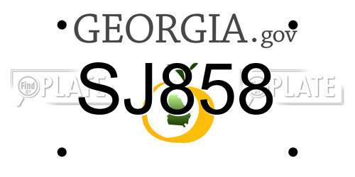 SJ858 Georgia License Plate