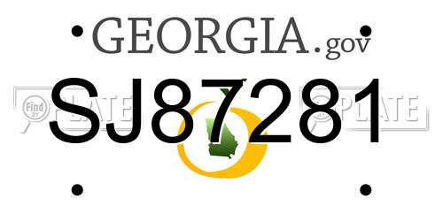 SJ87281 Georgia License Plate