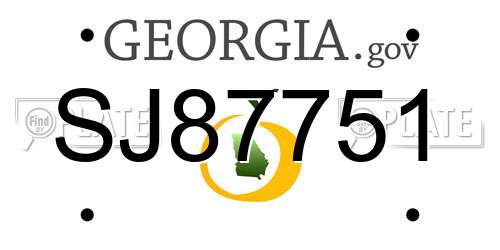 SJ87751 Georgia License Plate