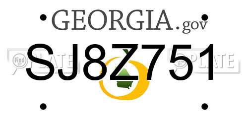 SJ8Z751 Georgia License Plate