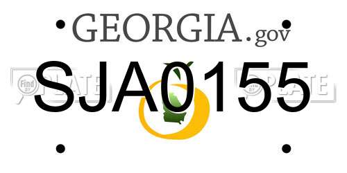SJA0155 Georgia License Plate