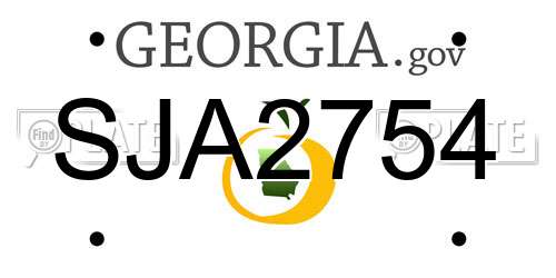 SJA2754 Georgia License Plate