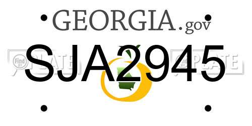 SJA2945 Georgia License Plate