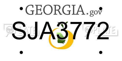 SJA3772 Georgia License Plate