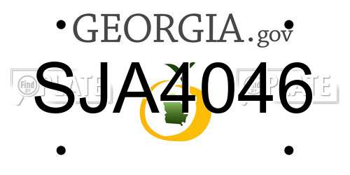 SJA4046 Georgia License Plate