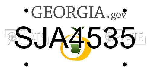 SJA4535 Georgia License Plate