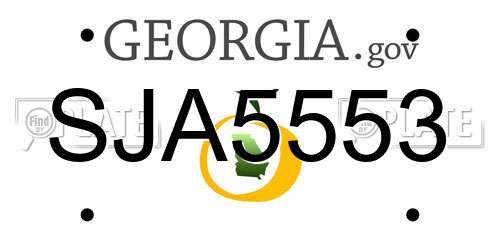SJA5553 Georgia License Plate