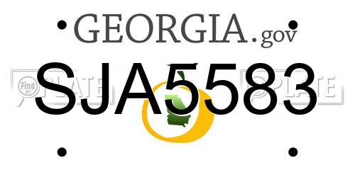 SJA5583 Georgia License Plate