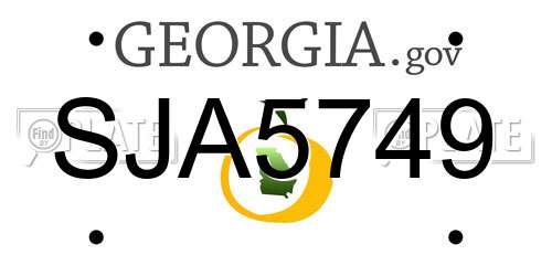 SJA5749 Georgia License Plate