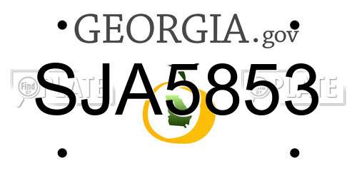 SJA5853 Georgia License Plate