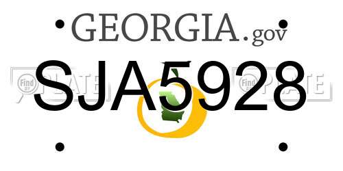 SJA5928 Georgia License Plate