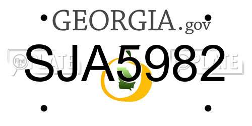 SJA5982 Georgia License Plate