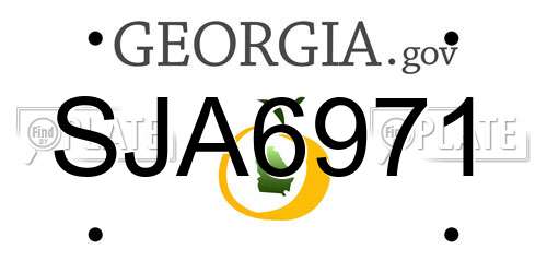 SJA6971 Georgia License Plate