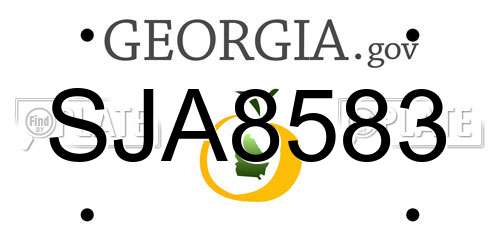 SJA8583 Georgia License Plate