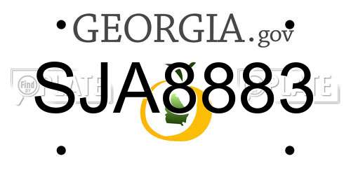 SJA8883 Georgia License Plate