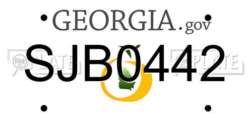 SJB0442 Georgia License Plate