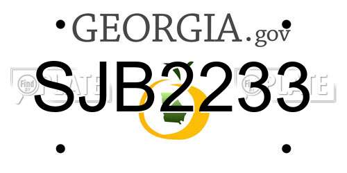 SJB2233 Georgia License Plate