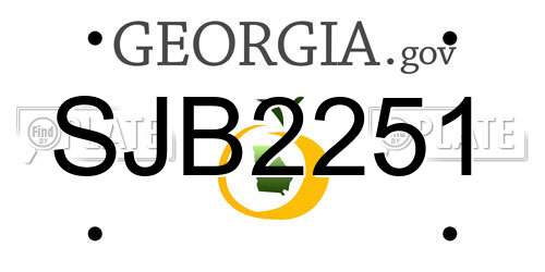 SJB2251 Georgia License Plate
