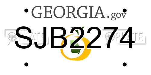 SJB2274 Georgia License Plate
