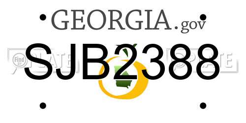 SJB2388 Georgia License Plate