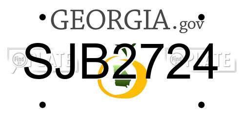 SJB2724 Georgia License Plate