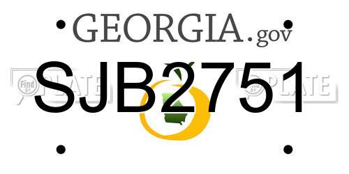 SJB2751 Georgia License Plate