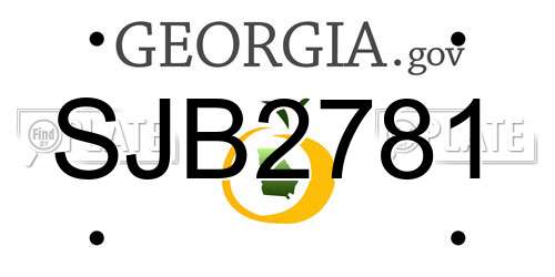 SJB2781 Georgia License Plate