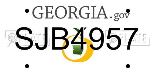 SJB4957 Georgia License Plate