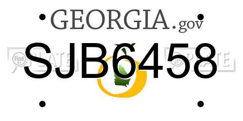 SJB6458 Georgia License Plate