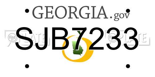 SJB7233 Georgia License Plate