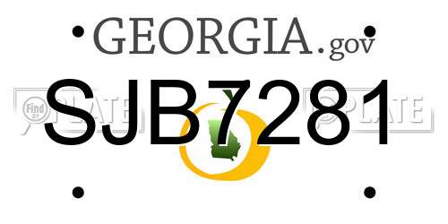 SJB7281 Georgia License Plate