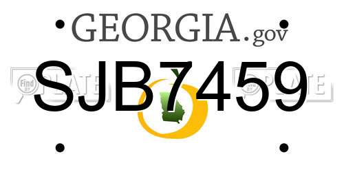 SJB7459 Georgia License Plate