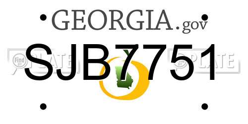 SJB7751 Georgia License Plate
