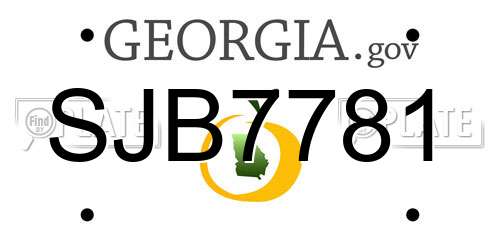 SJB7781 Georgia License Plate