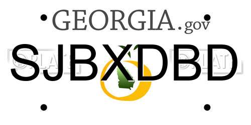 SJBXDBD Georgia License Plate