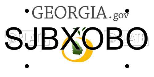 SJBXOBO Georgia License Plate
