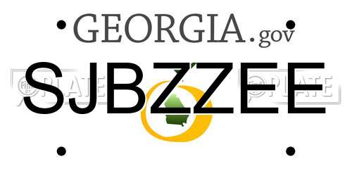 SJBZZEE Georgia License Plate