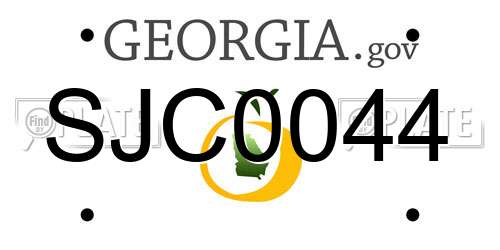 SJC0044 Georgia License Plate