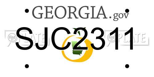 SJC2311 Georgia License Plate