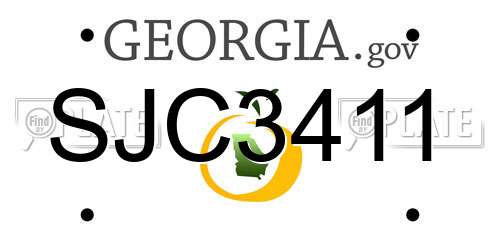 SJC3411 Georgia License Plate