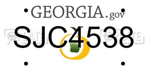 SJC4538 Georgia License Plate
