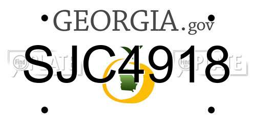 SJC4918 Georgia License Plate