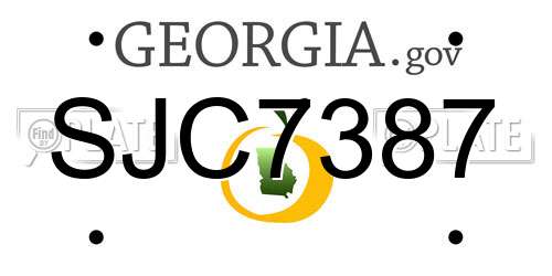 SJC7387 Georgia License Plate