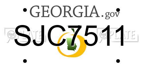 SJC7511 Georgia License Plate