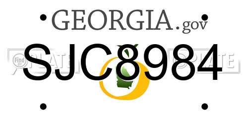 SJC8984 Georgia License Plate