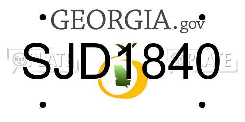SJD1840 Georgia License Plate