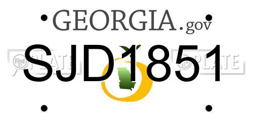 SJD1851 Georgia License Plate