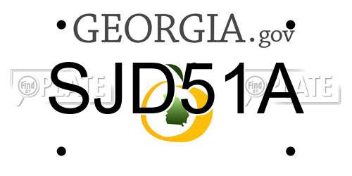 SJD51A Georgia License Plate