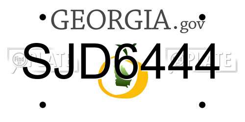 SJD6444 Georgia License Plate