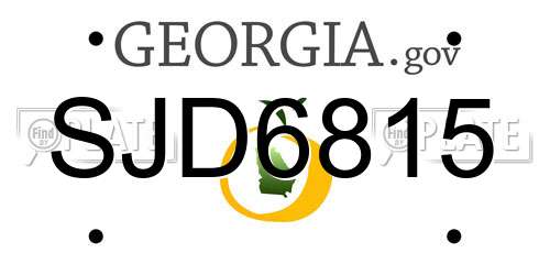 SJD6815 Georgia License Plate